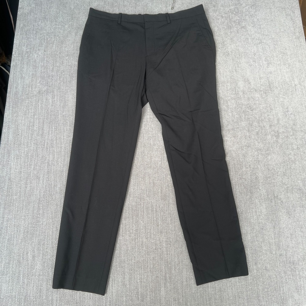 Theory Mayer New Tailor 2 Dress Pants Mens 36 Black Virgin Wool Blend Luxury